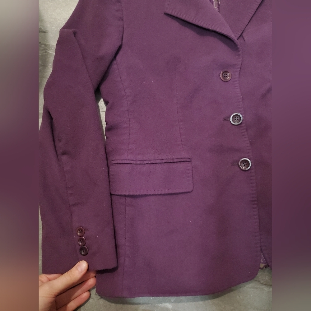 MaxMara Purple Wool Women's Long Sleeve Blazer. Size 14. Made In Italy. - Picture 9 of 13